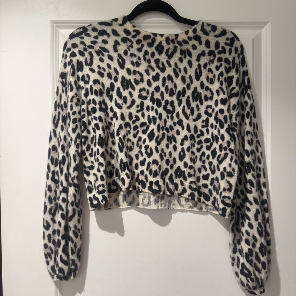 Alice + Olivia Black and White Animal Print Sweater